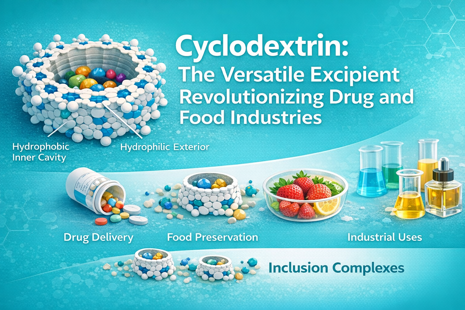 Ciclodextrina: o excipiente versátil que revoluciona as indústrias farmacêutica e alimentícia